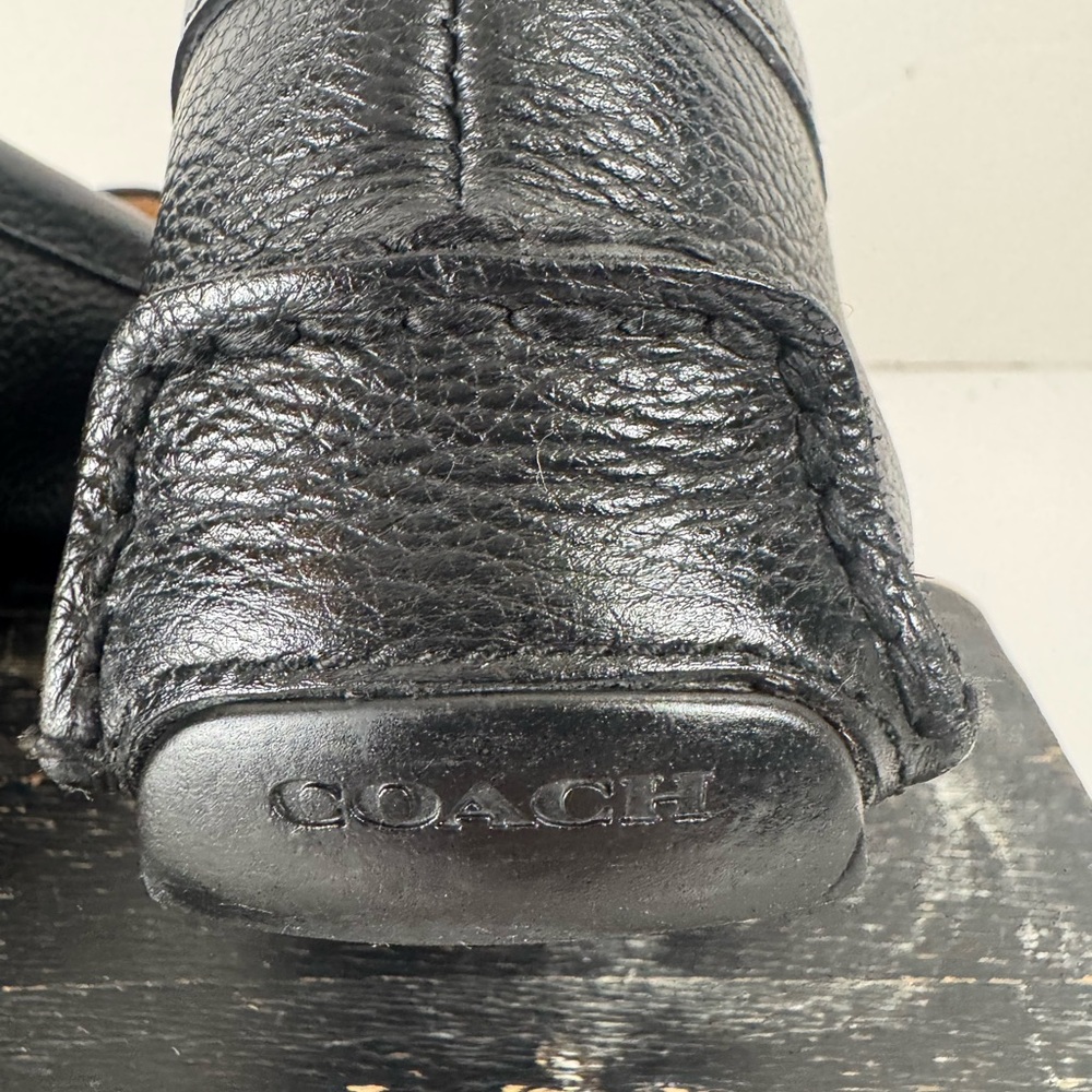 Coach Amber Driving Loafers Black Pebbled Leather Moccasins Women's 7.5B - Picture 5 of 10